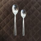 CAMBRIDGE STAINLESS CHINA FLATWARE NYOTO SET of 2 SPOONS GLOSSY SILVERWARE REPLACEMENT
