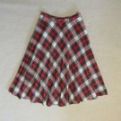 CENTURY WOMEN'S SIZE 14 SKIRT RED, WHITE, GREEN PLAID WOOL BLEND CHRISTMAS HOLIDAY