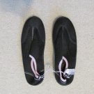 BEACHSOCKS WOMEN'S SIZE 6 SHOES PINK & BLACK FLATS REMOVABLE LINER WATER SLIP ONS  NWT