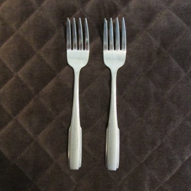 ONEIDA STAINLESS USA FLATWARE FREMONT SET of 2 SATIN SALAD FORKS SILVERWARE REPLACEMENT