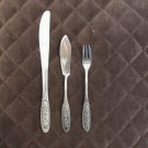 STAINLESS JAPAN FLATWARE ROSE CAMEO SET of 3 SILVERWARE REPLACEMENT