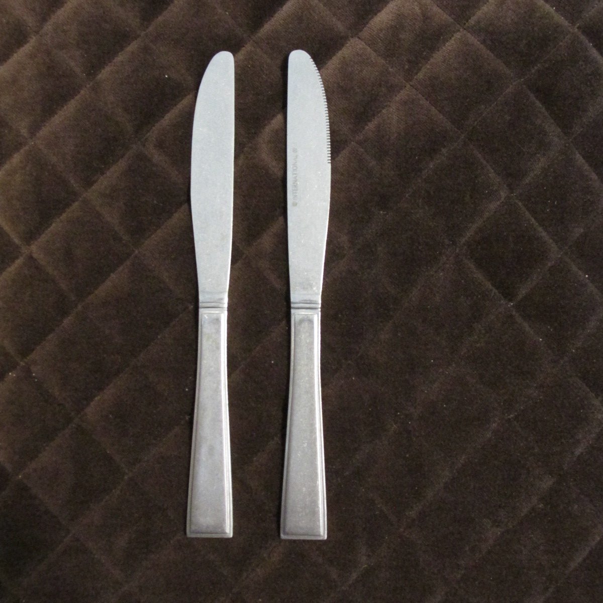 INTERNATIONAL STAINLESS CHINA FLATWARE SET of 9 SATIN SILVERWARE