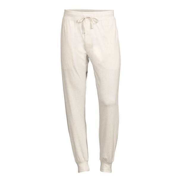 HANES MEN'S SIZE 2 XL KNIT JOGGER SLEEP PANTS OATMEAL DRAWSTRING COMFORT FLEX FIT NWT