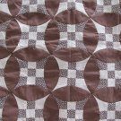 1970's VINTAGE QUILT TOP ROB PETER TO PAY PAUL BROWN UNFINISHED HAND PIECED STITCHED