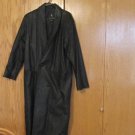 D A N Y BLACK LEATHER COAT WOMEN'S SIZE M TRENCH
