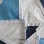 1980's VINTAGE QUILT TOP STORM AT SEA BLUE WHITE UNFINISHED