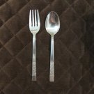 ORLEANS STAINLESS KOREA FLATWARE 3 roses SET of 2 BLACK ACCENT SILVERWARE REPLACEMENT or CHOICE RARE