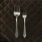 HAMPTON STAINLESS CHINA 18 / 0 FLATWARE LACE FROSTED SET of 2 FORKS SILVERWARE REPLACEMENT