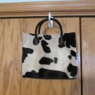 BLACK PURSE COW PRINT FAUX FUR LINING COSTAL COW GIRL COUNTRY WESTERN