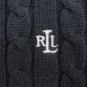 RALPH LAUREN WOMEN'S SIZE S SWEATER DARK NAVY BLUE CABLE WHITE EMBROIDERED RLL LOGO