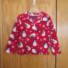 SO GIRL'S SIZE L 14 RED TOP SNOW MAN 1/4 ZIP FLEECE WINTER CHRISTMAS HOLIDAY VINTAGE