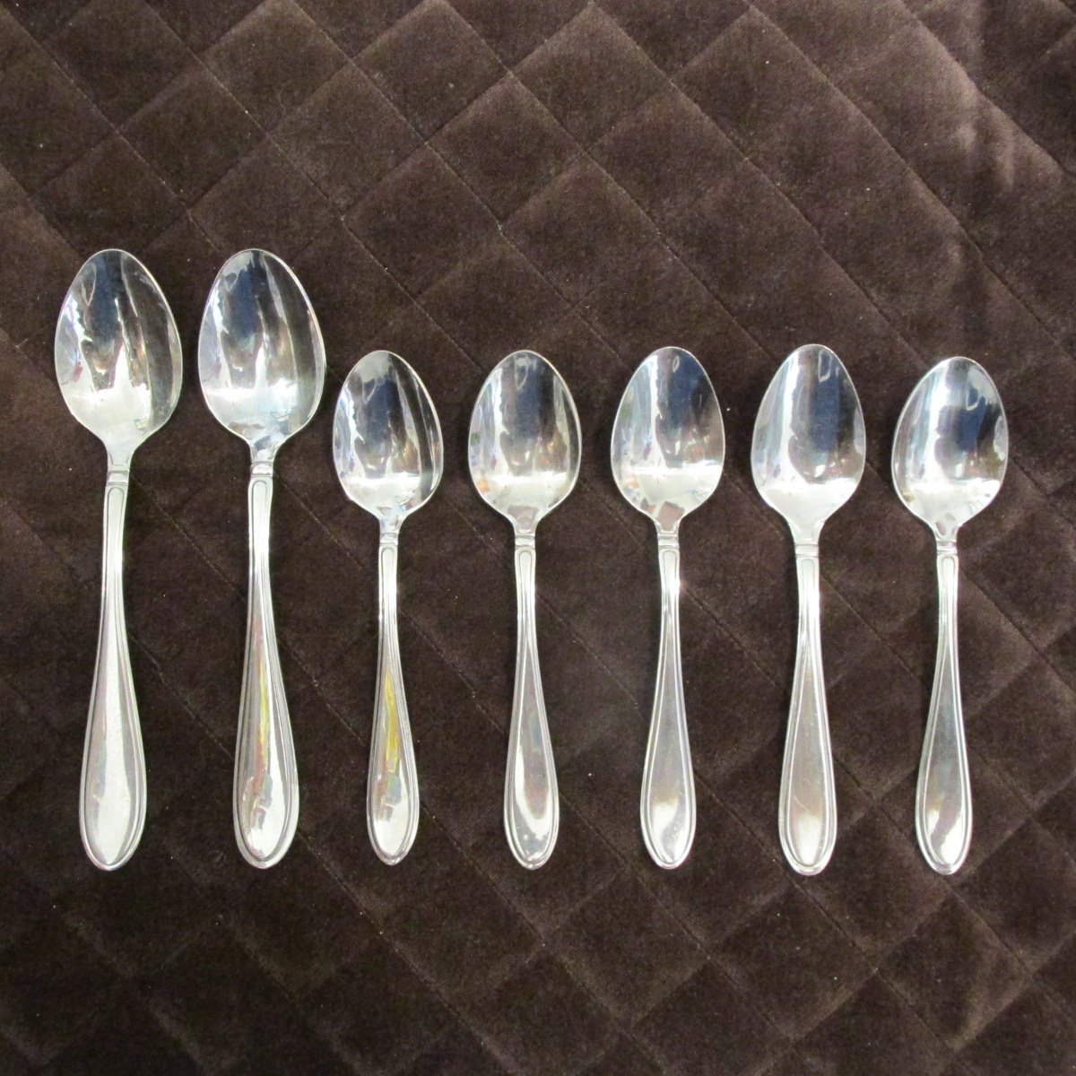 CAMBRIDGE STAINLESS CHINA FLATWARE EVANSTON GLOSSY SET of 7 SPOONS
