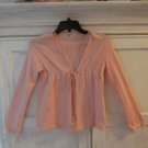 OLD NAVY GIRL'S SIZE XL 10 CARDIGAN PEACH KNIT LONG SLEEVE LACE EMPIRE WAIST TIE