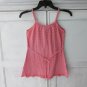YOUNIQUE YOU KIDZ GIRL'S SIZE XL TANK TOP CORAL, IVORY FLORAL CAMISOLE RIBBON LACE