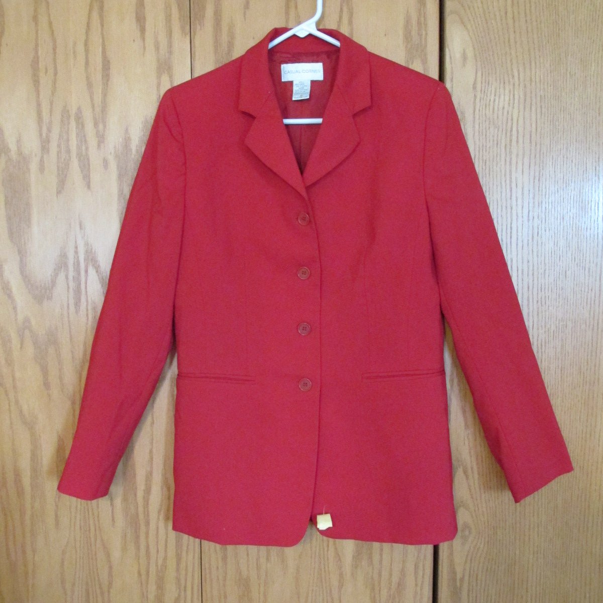 CASUAL CORNER WOMEN'S SIZE 8 SUIT JACKET RED BLAZER COAT OFFICE CAREER