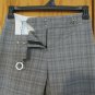 WORTHINGTON WOMEN'S SIZE 2 P PANTS BLACK GRAY PLAID MID RISE TROUSER FLARE LEG SLACKS