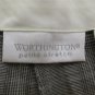 WORTHINGTON WOMEN'S SIZE 2 P PANTS BLACK GRAY PLAID MID RISE TROUSER FLARE LEG SLACKS