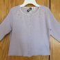 IT'S OUR TIME WOMEN'S SIZE L SWEATER LAVENDER CARDIGAN CLASSIC KNIT W/ FLOWER EMBROIDERY USA MADE
