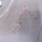 IT'S OUR TIME WOMEN'S SIZE L SWEATER LAVENDER CARDIGAN CLASSIC KNIT W/ FLOWER EMBROIDERY USA MADE
