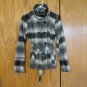 NEW LOOK WOMEN'S JUNIORS SIZE M COAT BLACK, WHITE, GRAY PLAID FALL BELTED JACKET OUTERWEAR