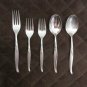 ONEIDA WM ROGERS PREMIER STAINLESS FLATWARE LA ROSE SET of 5 GLOSSY SILVERWARE REPLACEMENT
