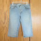 TYTE DUPLEX WOMEN'S SIZE 8 CAPRIS JEANS LIGHT BLUE SLUB STRETCH DENIM SHORTS