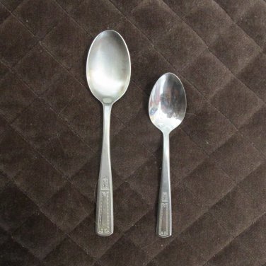IMPERIAL STAINLESS USA FLATWARE IMI 2 GREEK KEY SET of 2 SPOONS SILVERWARE REPLACEMENT or CHOICE