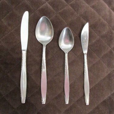 NATIONAL STAINLESS FLATWARE MANOR SET of 7 SILVERWARE REPLACEMENT or CHOICE RARE