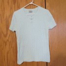 CROFT & BARROW WOMEN'S SIZE L SWEATER AQUA BLUE CABLE KNIT ROUND NECK SHORT SLEEVE