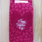 HAPPY VALENTINES DAY BATH HAND TOWEL 2 PK. RED HEARTS 100% COTTON NEW
