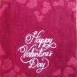 HAPPY VALENTINES DAY BATH HAND TOWEL 2 PK. RED HEARTS 100% COTTON NEW