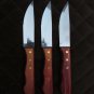 FLATWARE BRAZIL SET of 3 STEAK KNIVES STAINLESS 5" BLADE LONE STAR THE BIGGS SILVERWARE REPLACEMENT