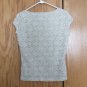 PURSUITS WOMEN'S SIZE M TOP BEIGE STRETCH LACE CAP SLEEVES SHIRT