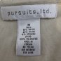 PURSUITS WOMEN'S SIZE M TOP BEIGE STRETCH LACE CAP SLEEVES SHIRT