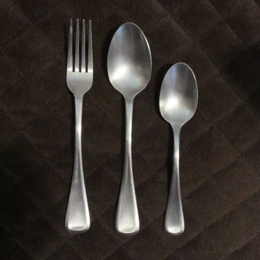 HAMPTON SILVERSMITHS STAINLESS CHINA FLATWARE LAUSANNE SATIN SET of 7 SILVERWARE REPLACEMENT or CHOI