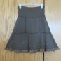 SKINNY MINNIE WOMEN'S JUNIOR'S SIZE M SKIRT BROWN STUDS RUFFLE SHORT BOHO COUNTRY HIPPIE