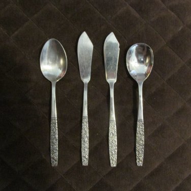 STANLEY ROBERTS ROGERS STAINLESS KOREA FLATWARE FRAGRANT ROSE SET of 5 SILVERWARE REPLACEMENT CHOICE