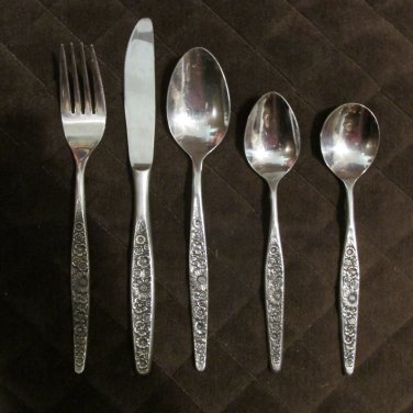 INTERPUR STAINLESS JAPAN FLATWARE JARDINERA FLORAL SET of 20 SILVERWARE REPLACEMENT or CHOICE
