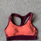 CHAMPION POWER CORE WOMEN'S JUNIOR'S SIZE M TOP CORAL & CRANBERRY PADDED SPORTS RACERBACK BRA SWIM
