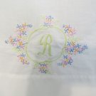 CANNON SHABBY CHIC SHEEK PILLOWCASE HAND EMBROIDERED R INITIAL VINTAGE