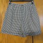 TOFY WOMEN'S SIZE 12 SHORTS BLACK & WHITE GINGHAM PLEATED TROUSER GOLF STYLE SPRING USA MADE