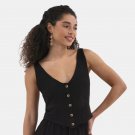 NO BOUNDARIES WOMEN'S SIZE XXL (20) VEST BLACK SMOCKED BACK TOP ADJUSTABLE STRAPS NWT