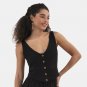 NO BOUNDARIES WOMEN'S SIZE XXL (20) VEST BLACK SMOCKED BACK TOP ADJUSTABLE STRAPS NWT
