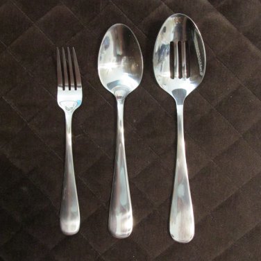 AMAZON BASICS STAINLESS FLATWARE ROUND EDGE SET of 10 SILVERWARE REPLACEMENT or CHOICE