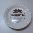 STRAWBERRY PIE RECIPE CERAMIC PLATE PAN DISH VINTAGE
