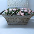 METAL CONTAINER EMBOSSED DECORATIVE DISTRESSED FRENCH COUNTRY FARMHOUSE BASKET BIN