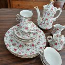 LEFTON ROSE CHINTZ DISHES PLATES, CUPS SET of 22 CHINA
