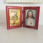 VINTAGE DOUBLE PICTURE FRAME With JESUS PICTURES and GLASS