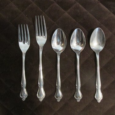 EKCO ETERNA STAINLESS JAPAN FLATWARE REGAL ROSE SET of 5 SILVERWARE REPLACEMENT or CHOICE