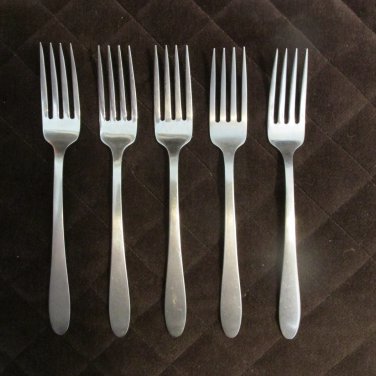 ONEIDA ALL AMERICAN STAINLESS FLATWARE GLEN COVE 5 DINNER FORKS SATIN SILVERWARE REPLACEMENT